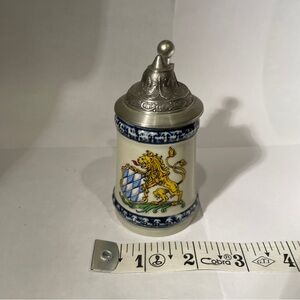 Disney EPCOT Germany Mini Beer Mug Stein With Lion & Shield, Domex 95% Zinn, NWT